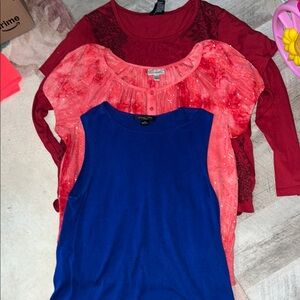 Bundle of 3 size 1X tops. Various brands
